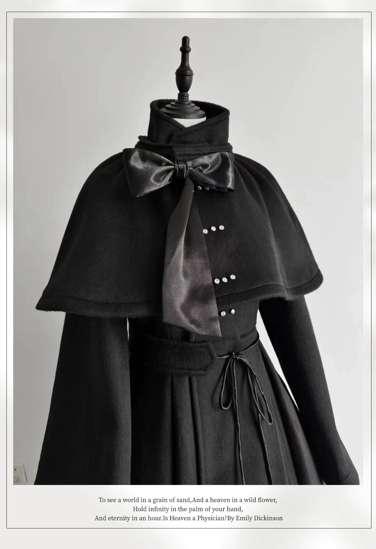 The Original Witch - Silent Hill - Winter Long Gothic Lolita Coat, Detachable Cape - Image 13