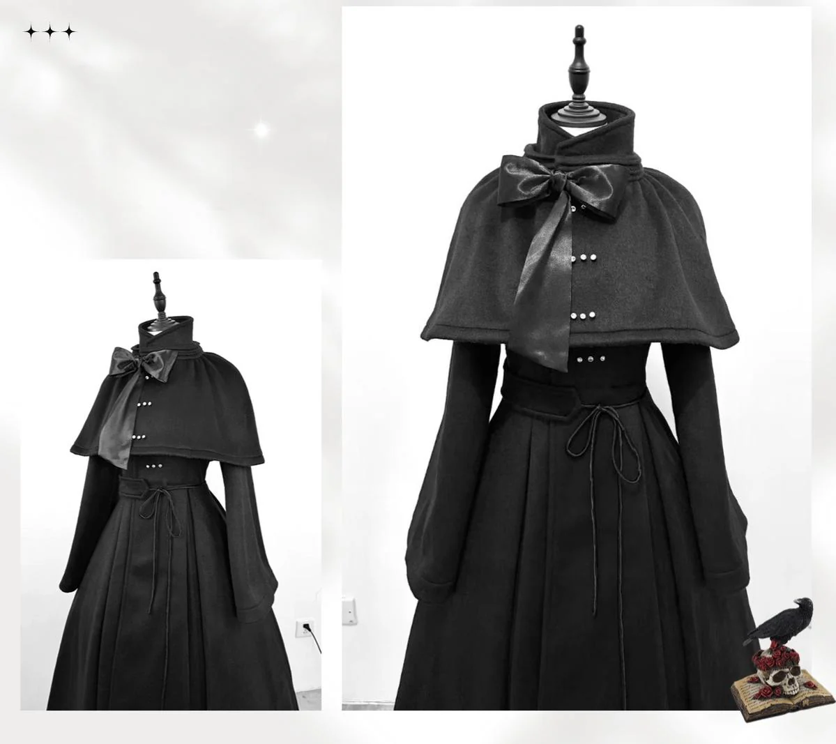 The Original Witch - Silent Hill - Winter Long Gothic Lolita Coat, Detachable Cape - Image 14