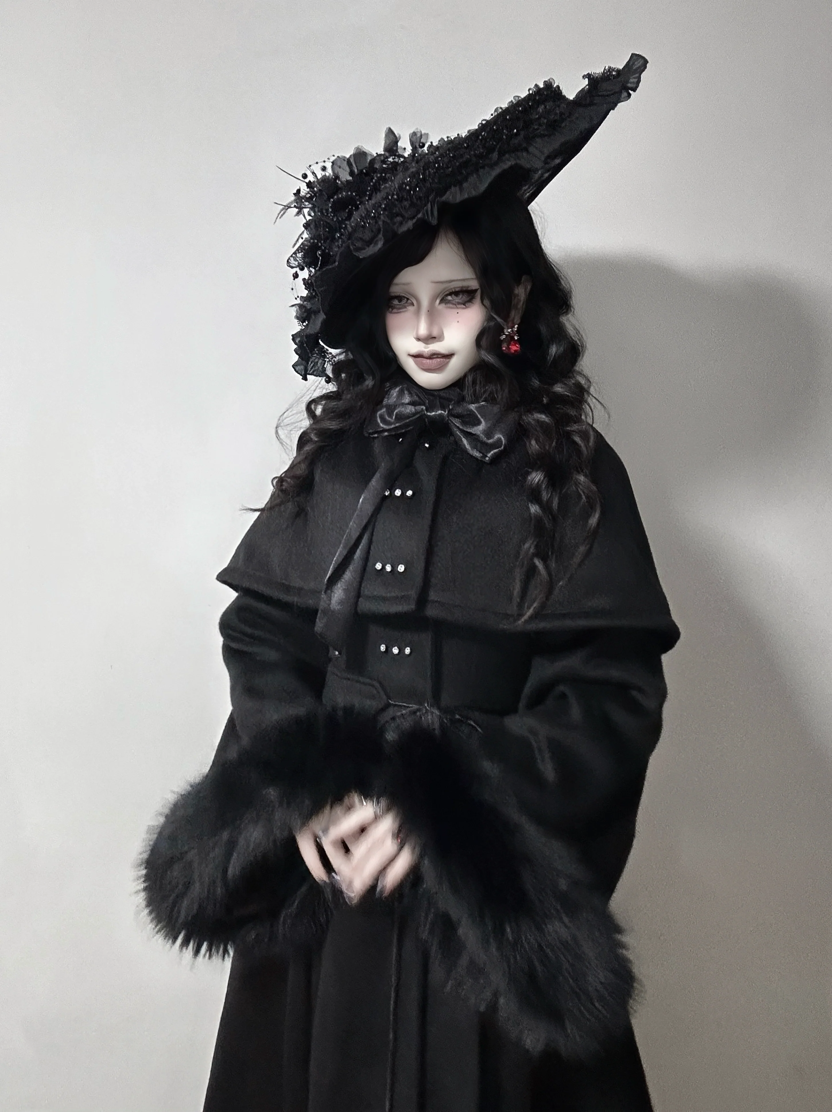 The Original Witch - Silent Hill - Winter Long Gothic Lolita Coat, Detachable Cape - Image 5
