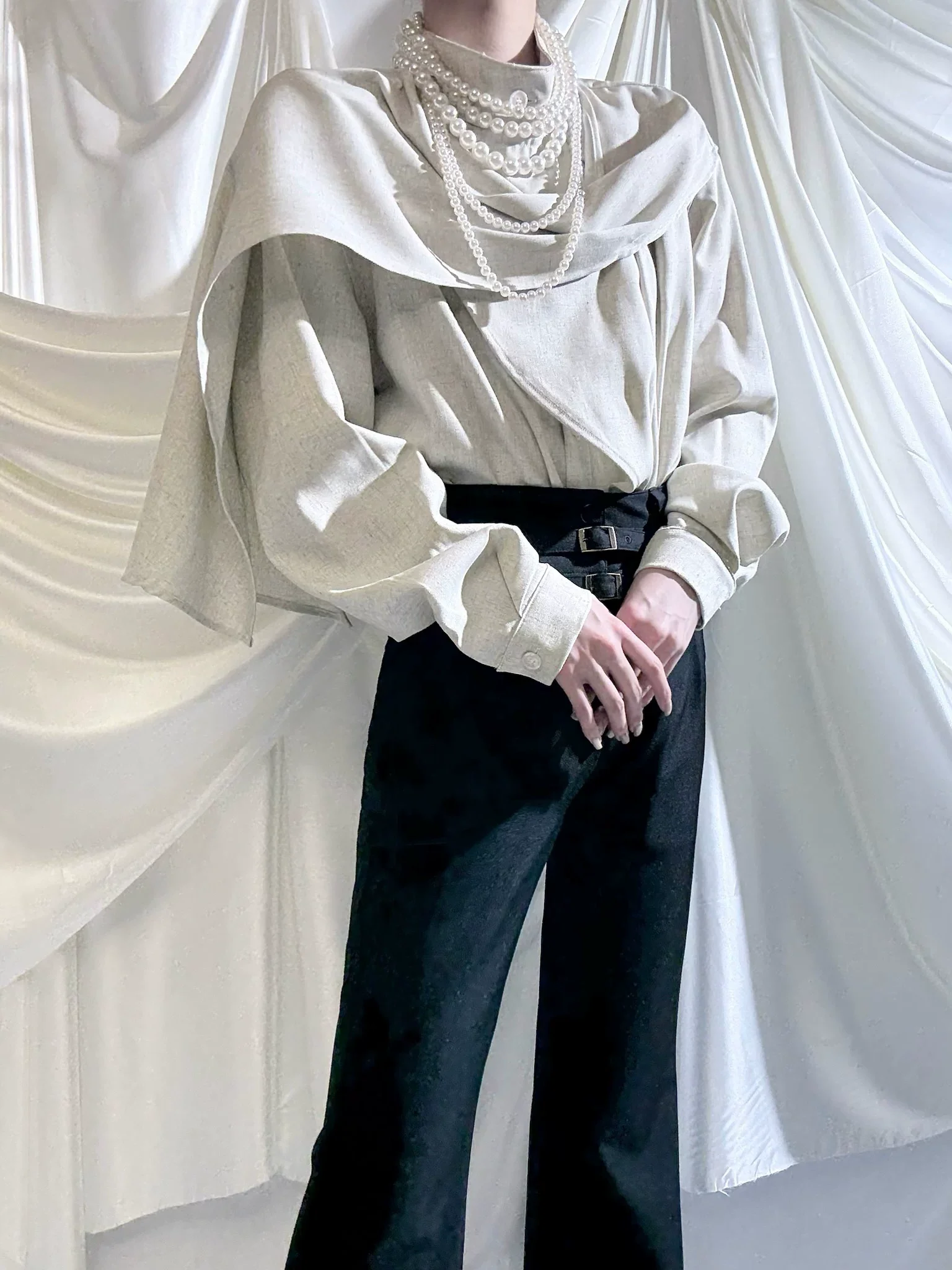 Winter Ouji Fshion Shirt & Pants, Cowl Neck Style - Image 8