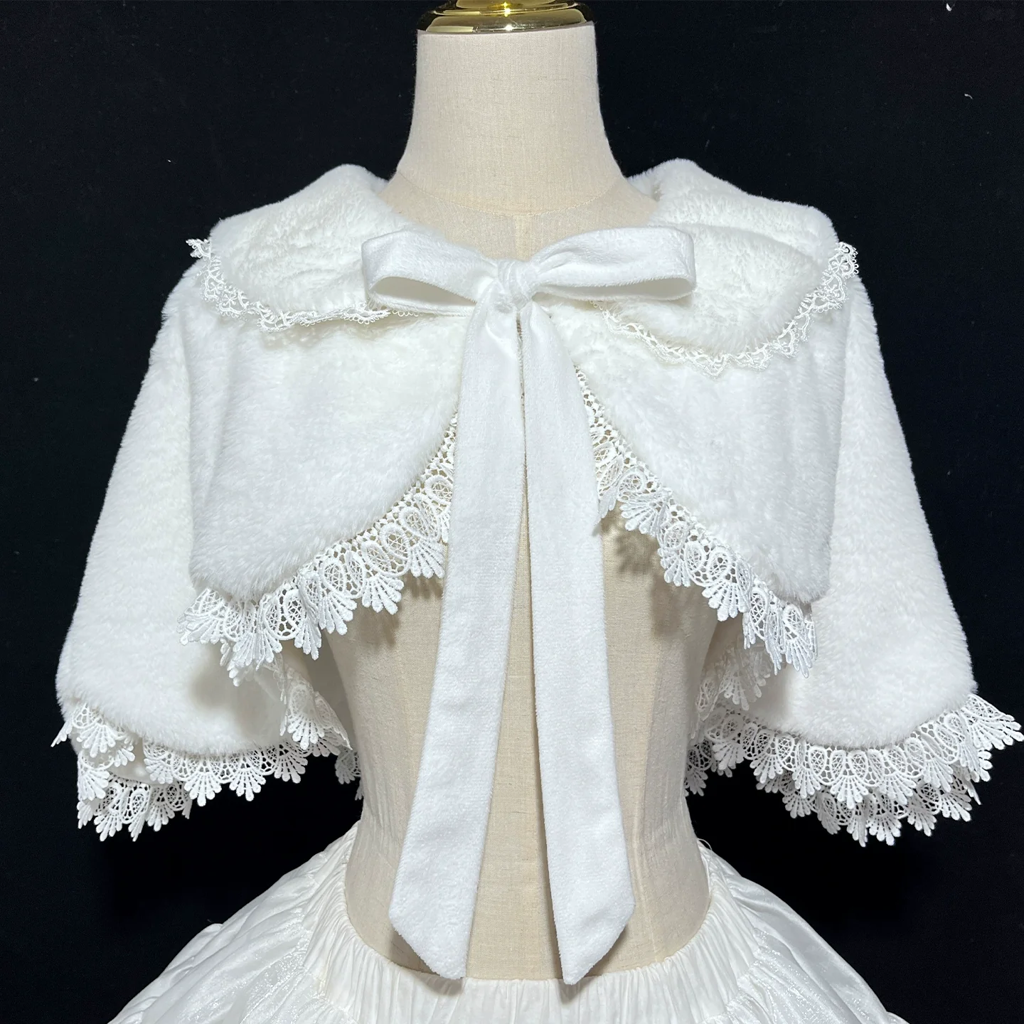 Snow Castle - Winter Sweet Lolita JSK Cape Dress, Blue Castle Print - Image 6