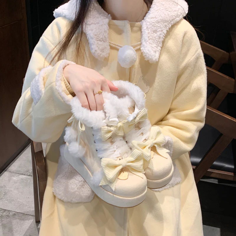 Aimee - Warm - Winter Sweet Lolita Snow Boots Thick Sole Fleece Shoes - Image 10