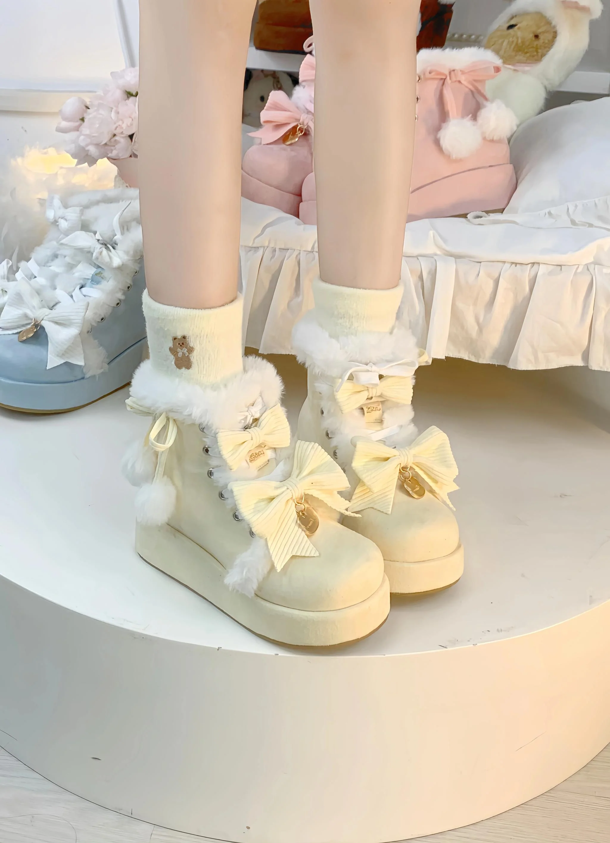 Aimee - Warm - Winter Sweet Lolita Snow Boots Thick Sole Fleece Shoes - Image 12