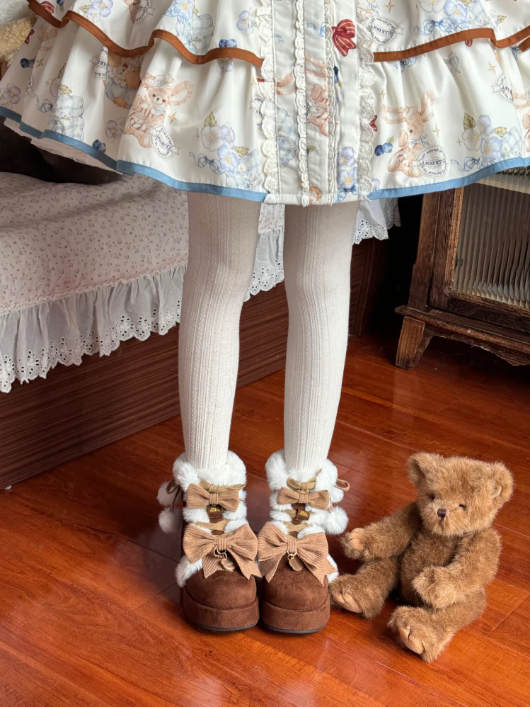 Aimee - Warm - Winter Sweet Lolita Snow Boots Thick Sole Fleece Shoes - Image 19