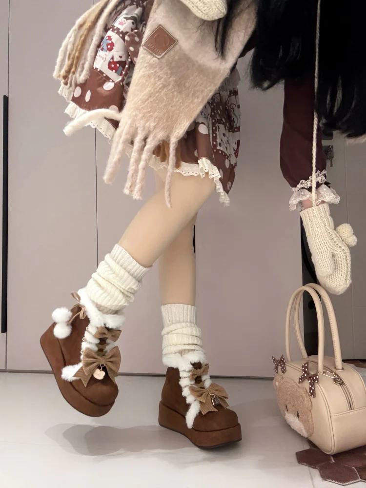 Aimee - Warm - Winter Sweet Lolita Snow Boots Thick Sole Fleece Shoes - Image 20