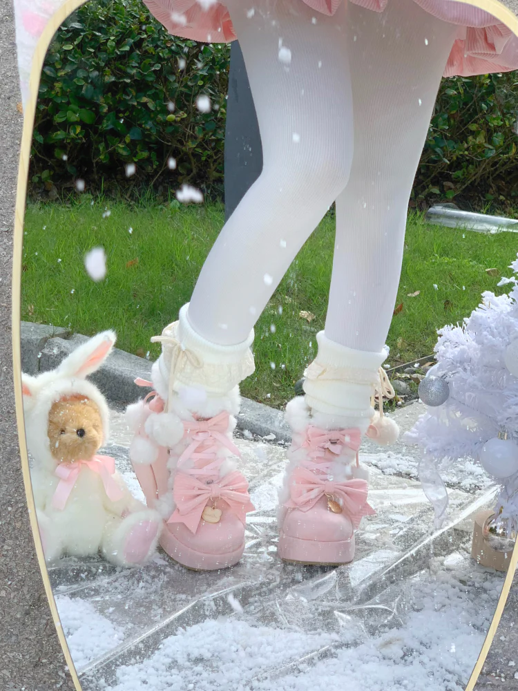 Aimee - Warm - Winter Sweet Lolita Snow Boots Thick Sole Fleece Shoes - Image 23