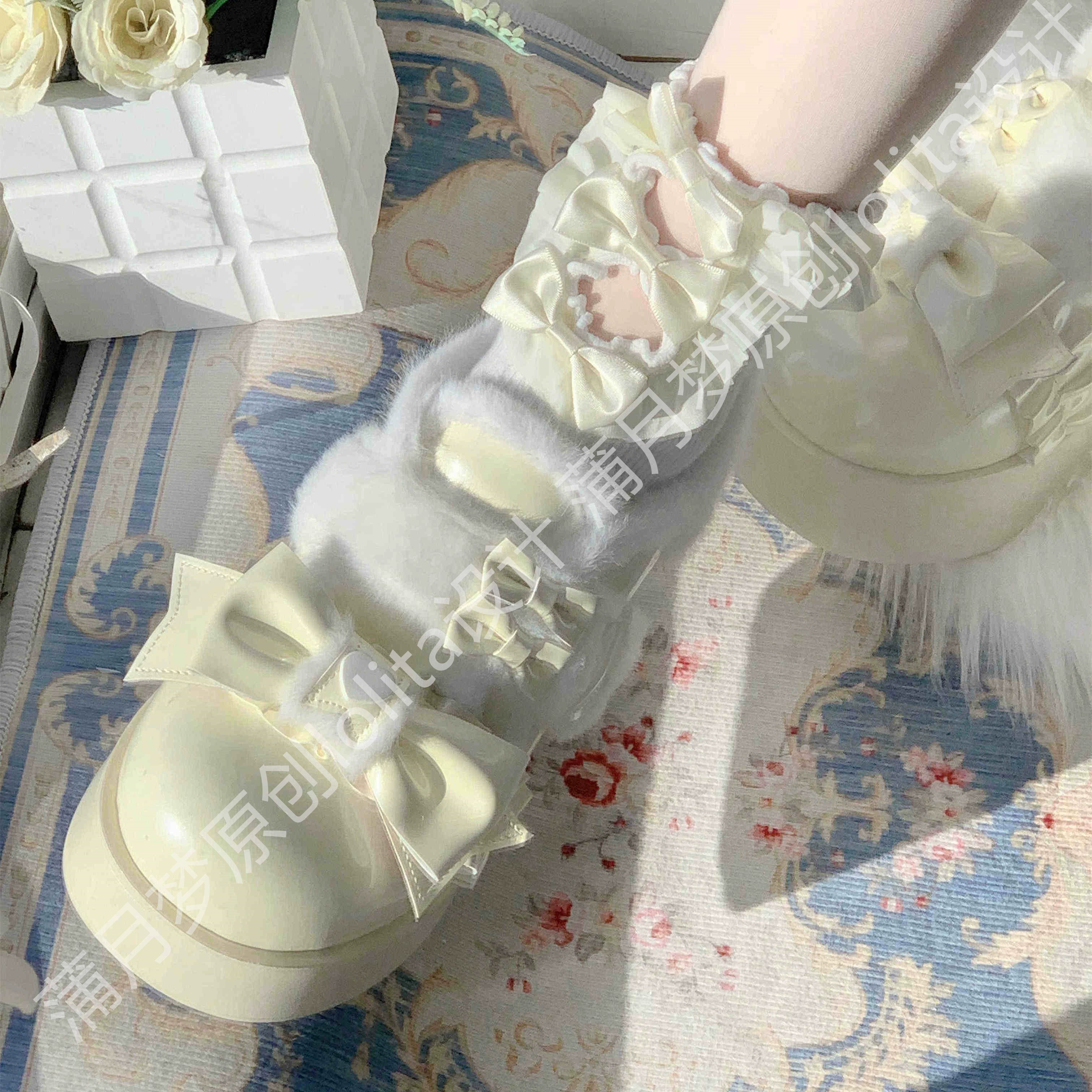 Puyuemeng - Cozy Cake - Winter Warm-lined Sweet Lolita Platform Shoes - Image 13