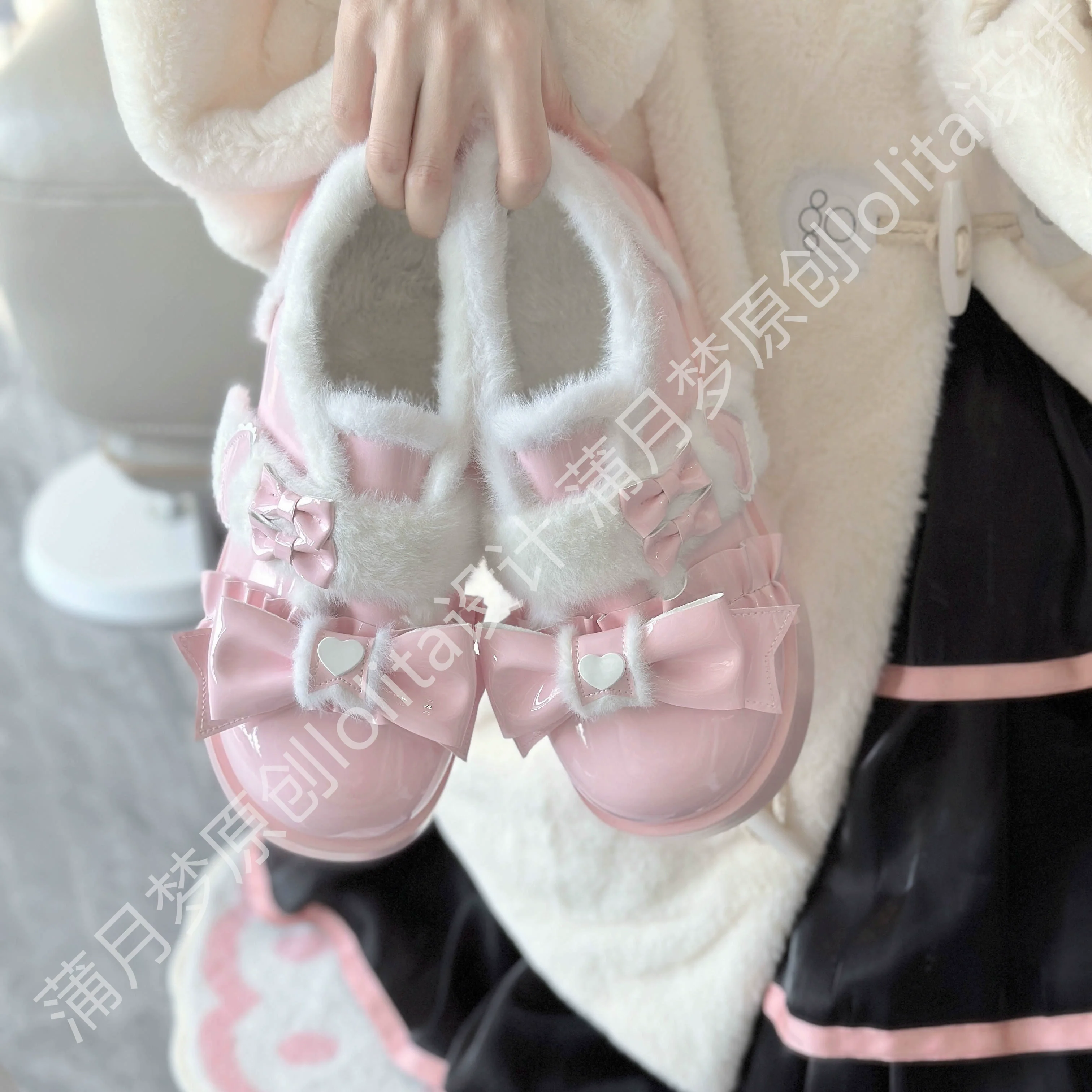 Puyuemeng - Cozy Cake - Winter Warm-lined Sweet Lolita Platform Shoes - Image 15
