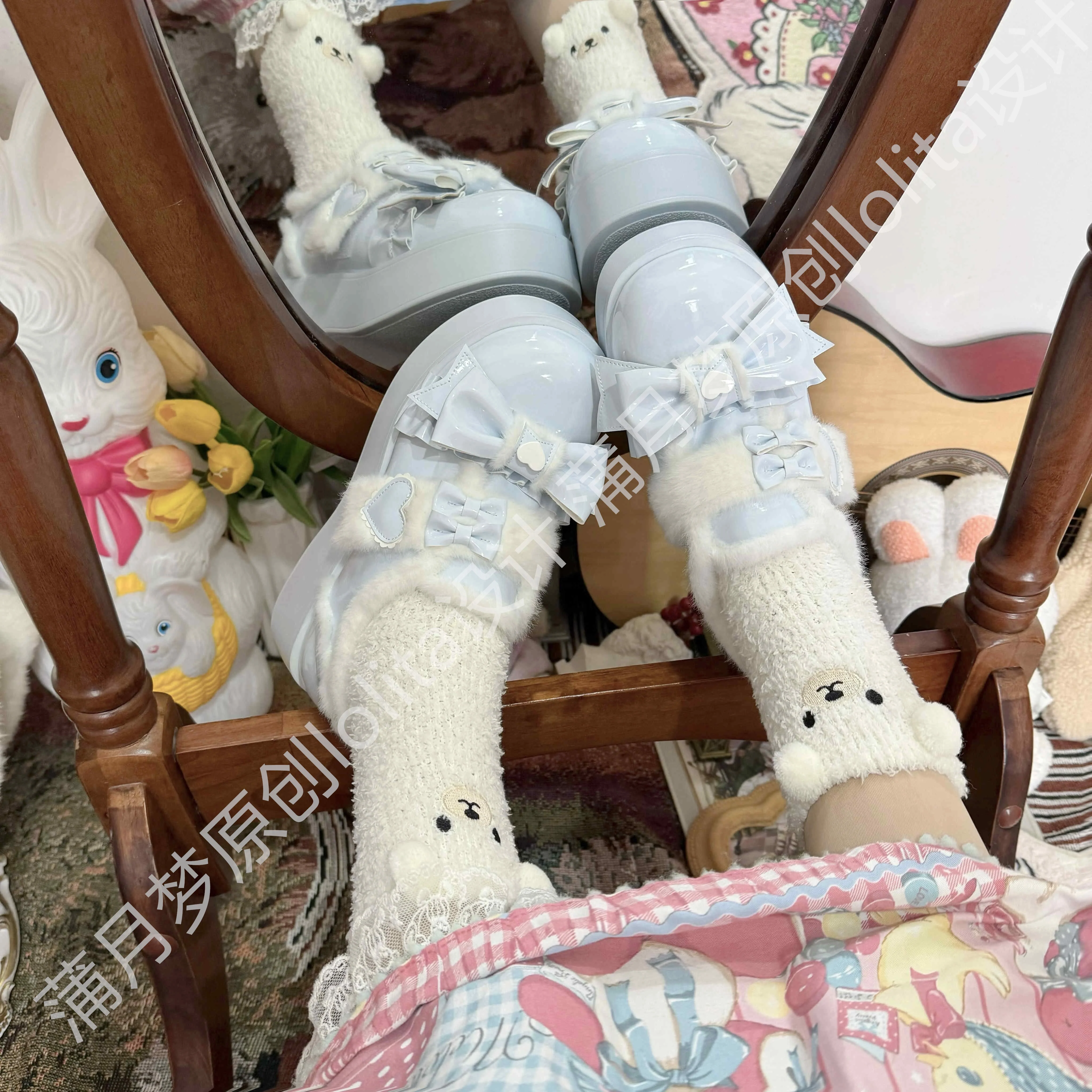 Puyuemeng - Cozy Cake - Winter Warm-lined Sweet Lolita Platform Shoes - Image 18