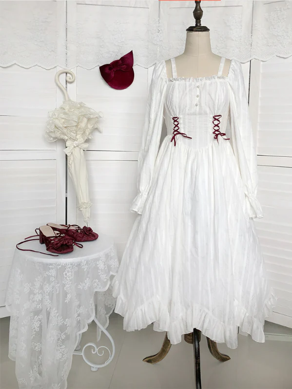 With PUJI - Romantic Dating - Halter Neckline Lolita OP Dress - Image 12