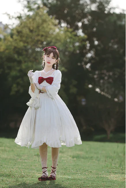 With PUJI - Romantic Dating - Halter Neckline Lolita OP Dress - Image 16