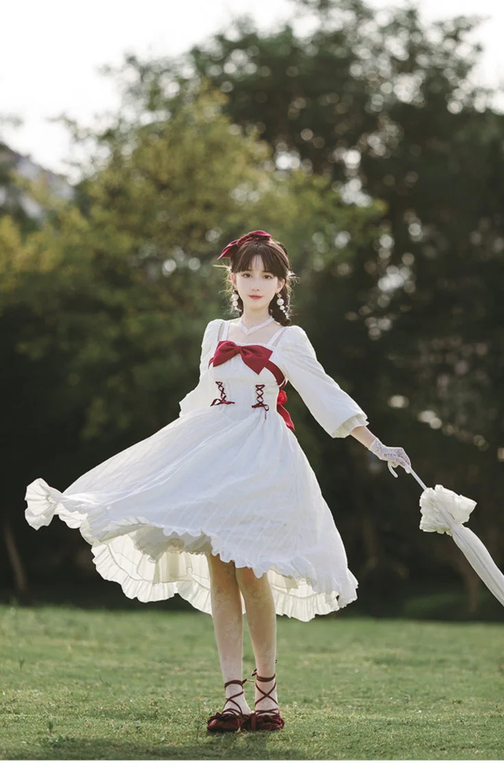 With PUJI - Romantic Dating - Halter Neckline Lolita OP Dress - Image 8