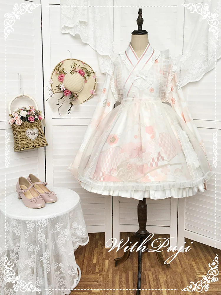 With PUJI - Xiaochunrihe - Wa Lolita OP Dress - Image 10