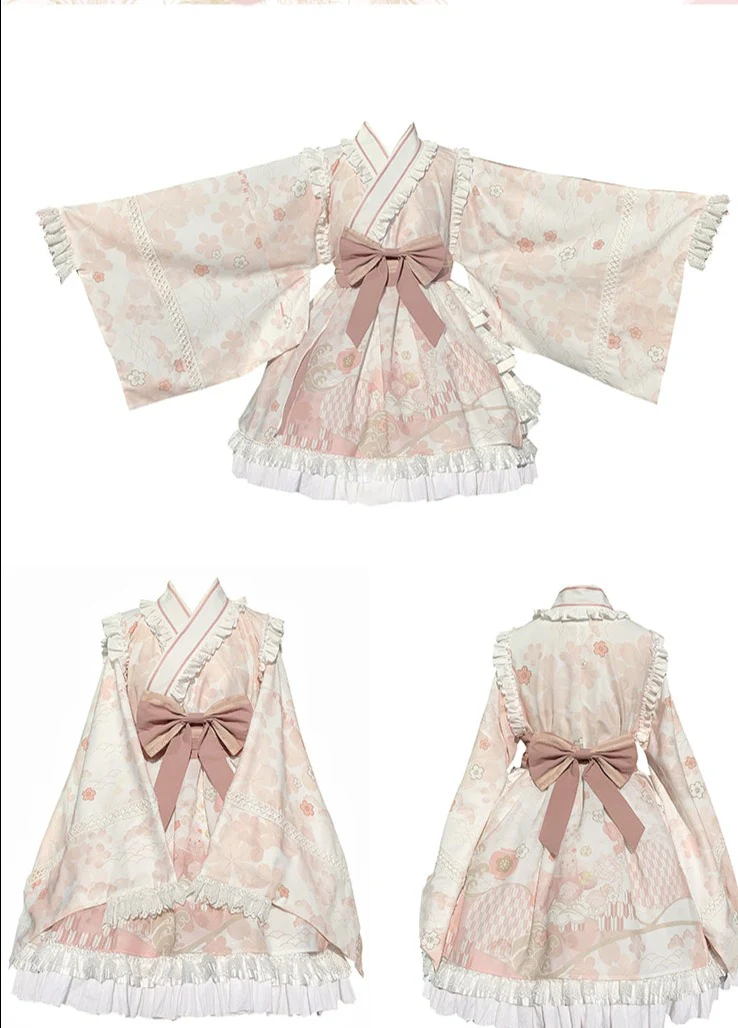 With PUJI - Xiaochunrihe - Wa Lolita OP Dress - Image 11