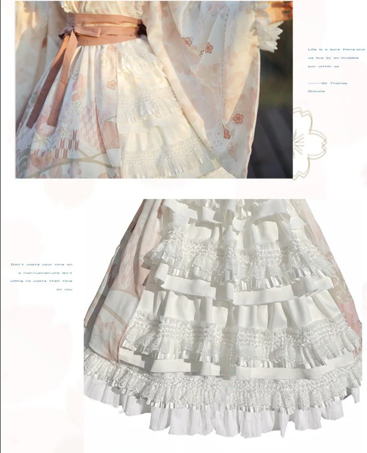 With PUJI - Xiaochunrihe - Wa Lolita OP Dress - Image 13