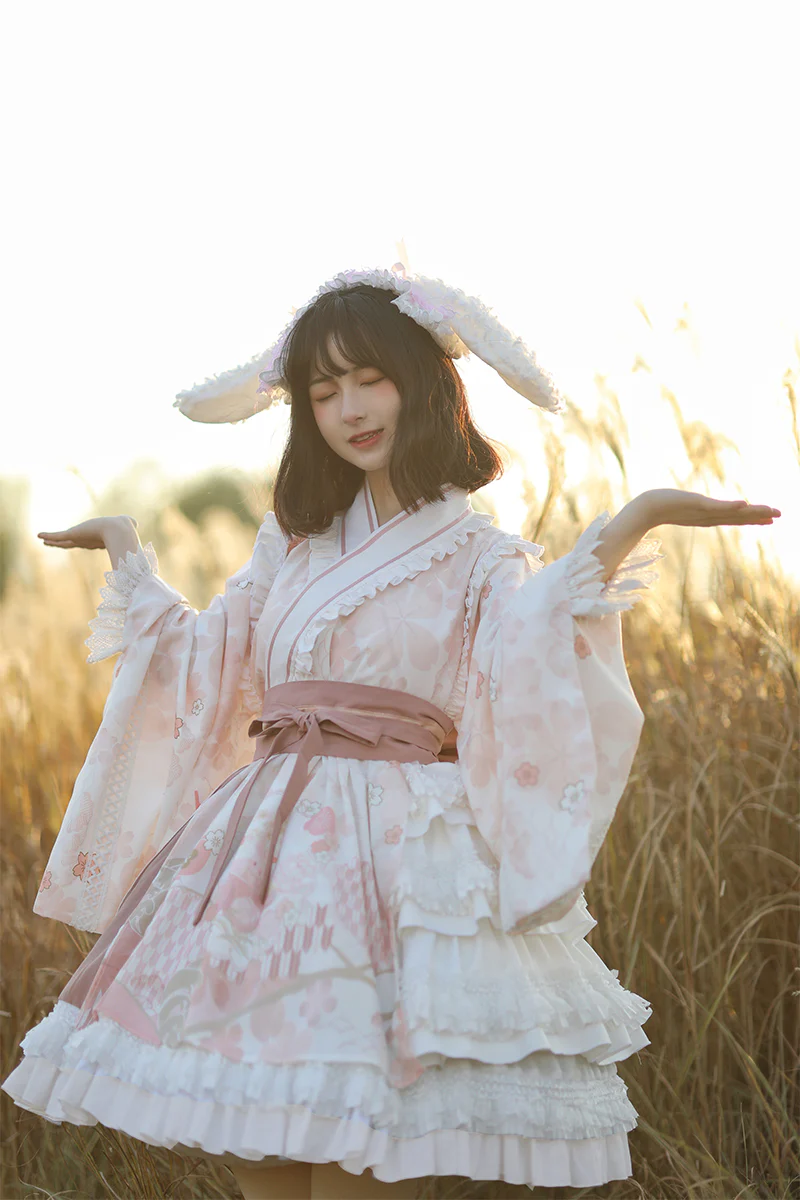 With PUJI - Xiaochunrihe - Wa Lolita OP Dress - Image 5