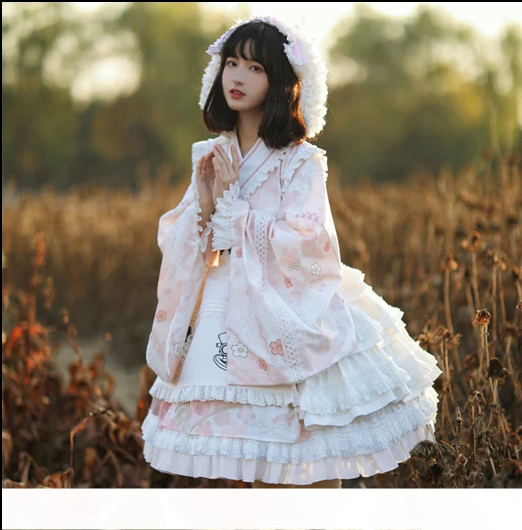 With PUJI - Xiaochunrihe - Wa Lolita OP Dress - Image 6