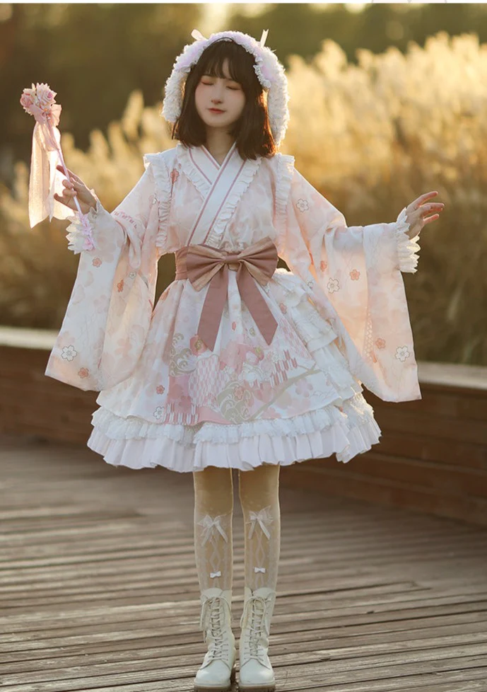With PUJI - Xiaochunrihe - Wa Lolita OP Dress - Image 8