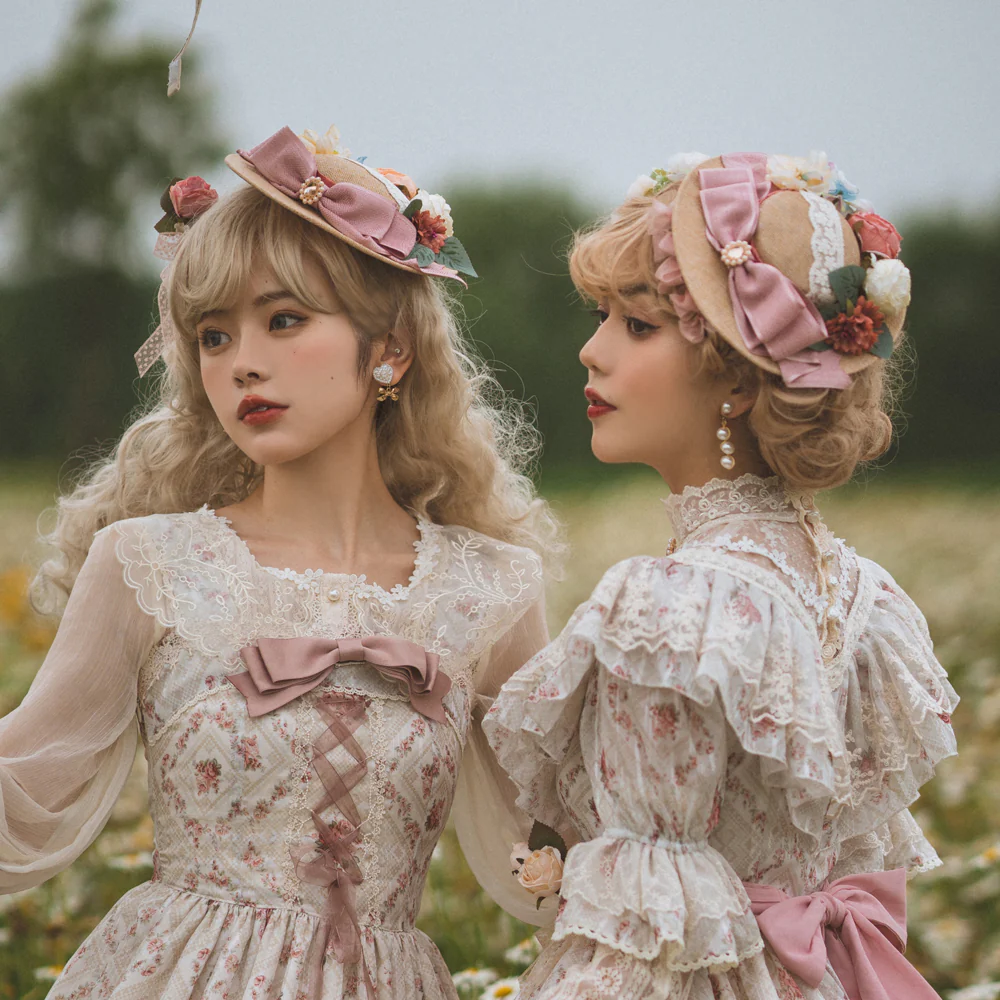 Woody Rose - Elegant Flower Lolita Hat - Image 3