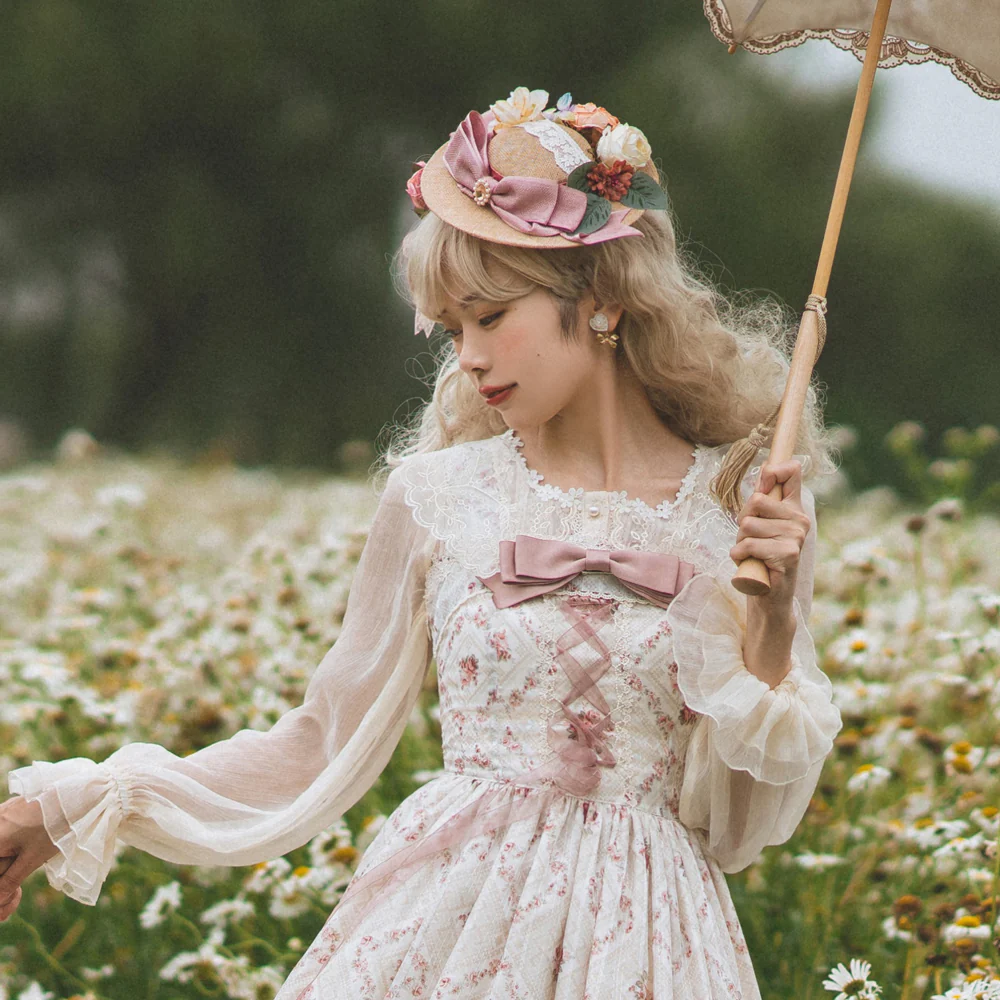 Woody Rose - Elegant Flower Lolita Hat - Image 7