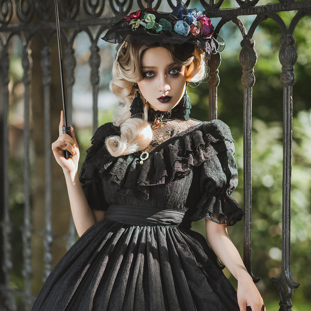 Woody Rose - Elegant Flower Lolita Hat - Image 9