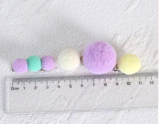 Xiaogui - Bared Sweet Lolita Accessory Pink and Blue Pompom Hair Clip - Image 5