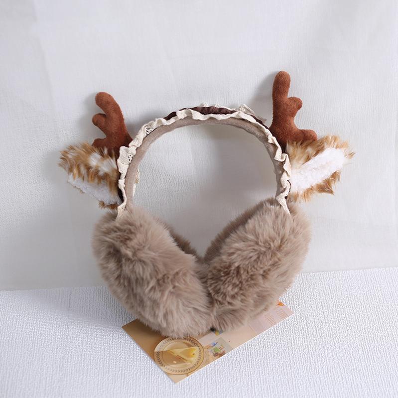 Xiaogui - Christmas Foldable Antlers Earmuffs Lolita KC - Image 3