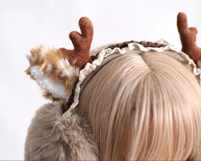 Xiaogui - Christmas Foldable Antlers Earmuffs Lolita KC - Image 5