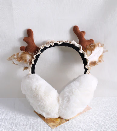 Xiaogui - Christmas Foldable Antlers Earmuffs Lolita KC - Image 7