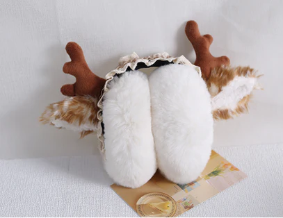 Xiaogui - Christmas Foldable Antlers Earmuffs Lolita KC - Image 8