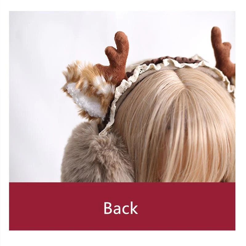 Xiaogui - Christmas Foldable Antlers Earmuffs Lolita KC - Image 9