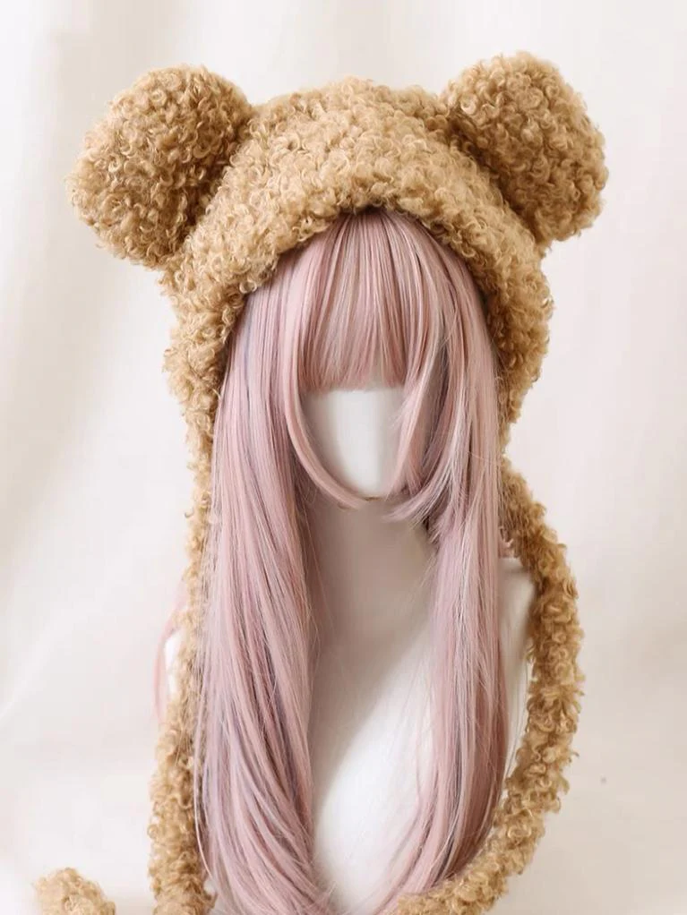 Xiaogui - Cute Lolita Teddy Bear Ears Hat Kawaii Winter Hat - Image 2