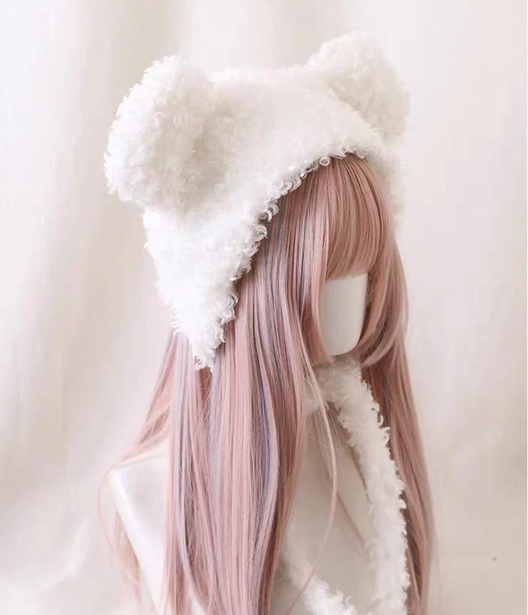 Xiaogui - Cute Lolita Teddy Bear Ears Hat Kawaii Winter Hat - Image 9