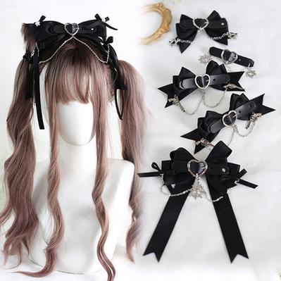 Xiaogui - Dark-themed Gothic Lolita Heart Hair Clips - Image 5