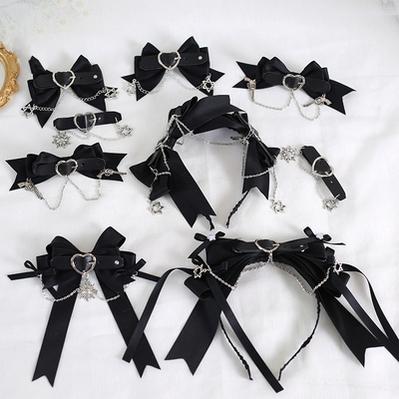 Xiaogui - Dark-themed Gothic Lolita Heart Hair Clips - Image 7