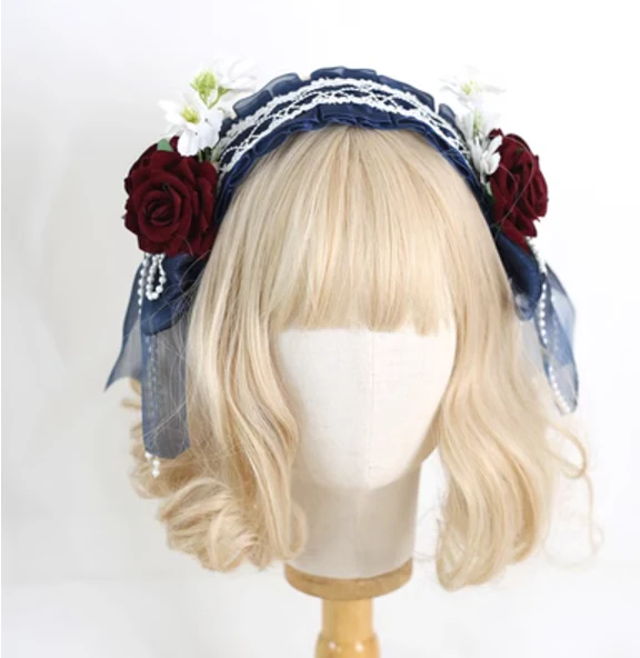 Xiaogui - Elegant Lolita Floral Lace Handmade Headband - Image 11