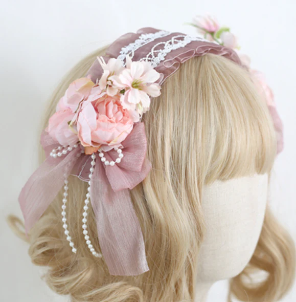Xiaogui - Elegant Lolita Floral Lace Handmade Headband - Image 12