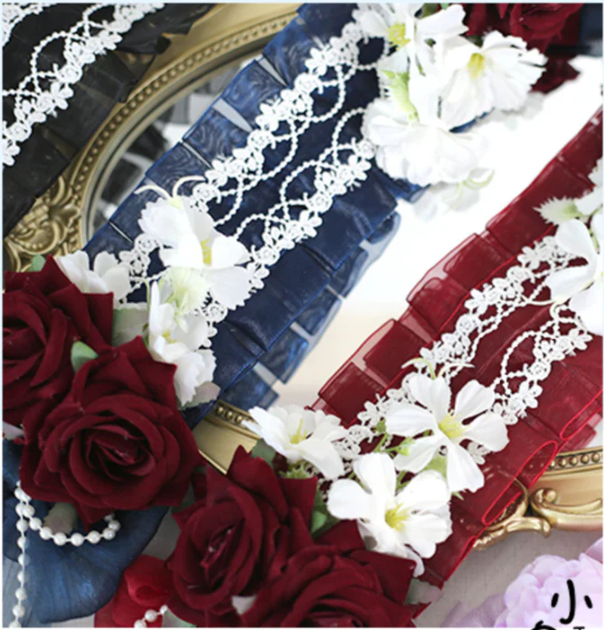 Xiaogui - Elegant Lolita Floral Lace Handmade Headband - Image 15
