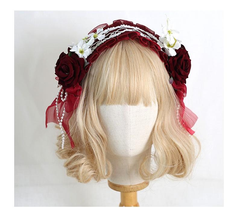 Xiaogui - Elegant Lolita Floral Lace Handmade Headband - Image 18