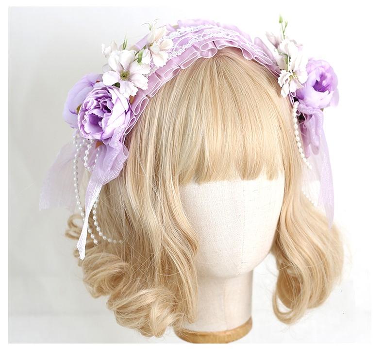 Xiaogui - Elegant Lolita Floral Lace Handmade Headband - Image 19