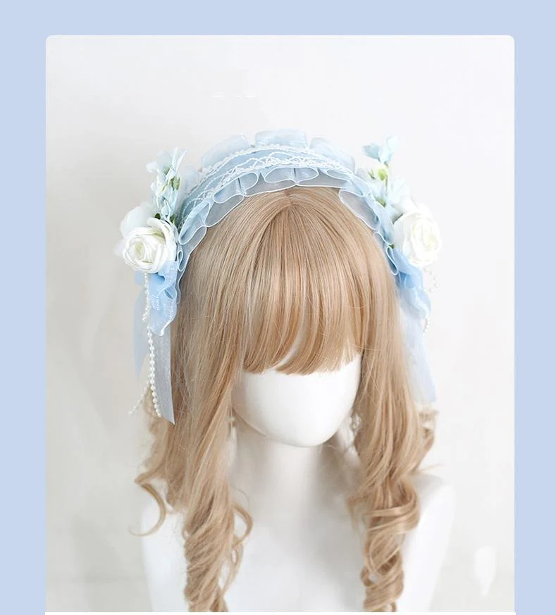 Xiaogui - Elegant Lolita Floral Lace Handmade Headband - Image 2