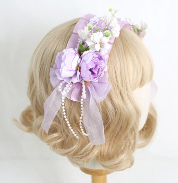 Xiaogui - Elegant Lolita Floral Lace Handmade Headband - Image 3