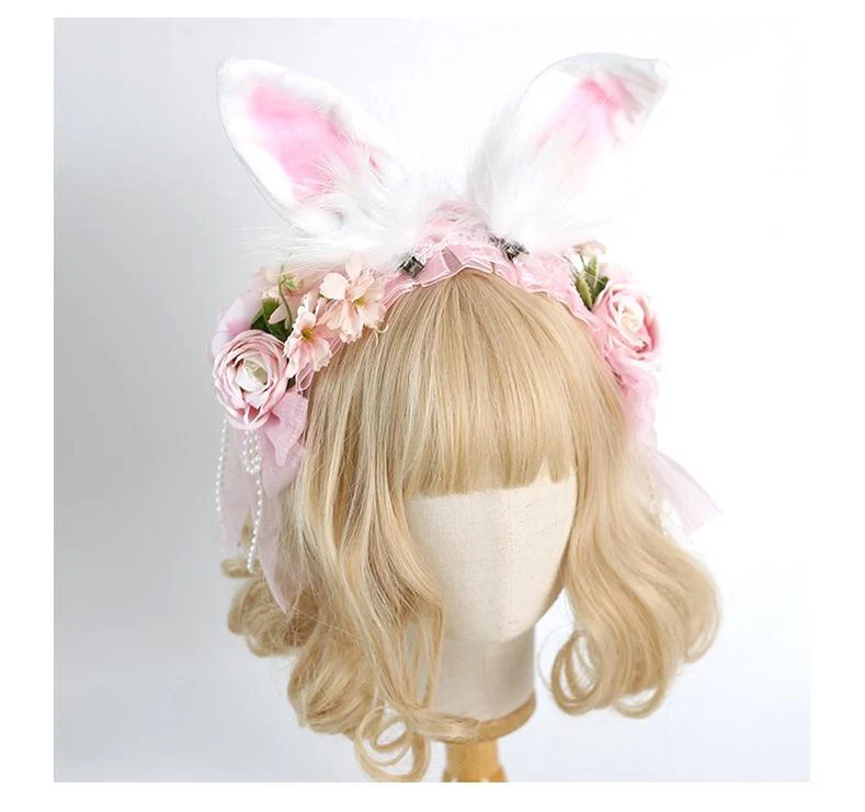 Xiaogui - Elegant Lolita Floral Lace Handmade Headband - Image 6