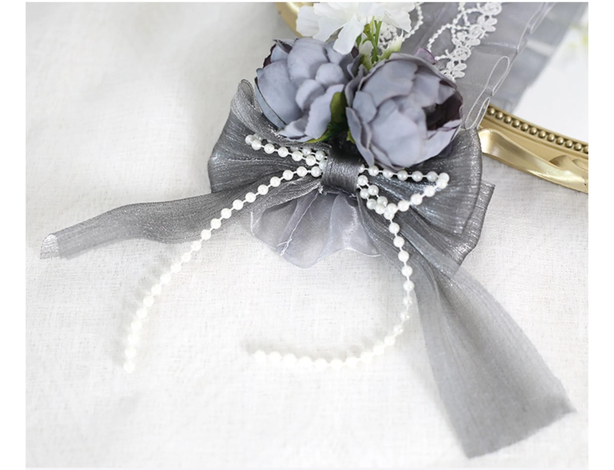 Xiaogui - Elegant Lolita Floral Lace Handmade Headband - Image 9