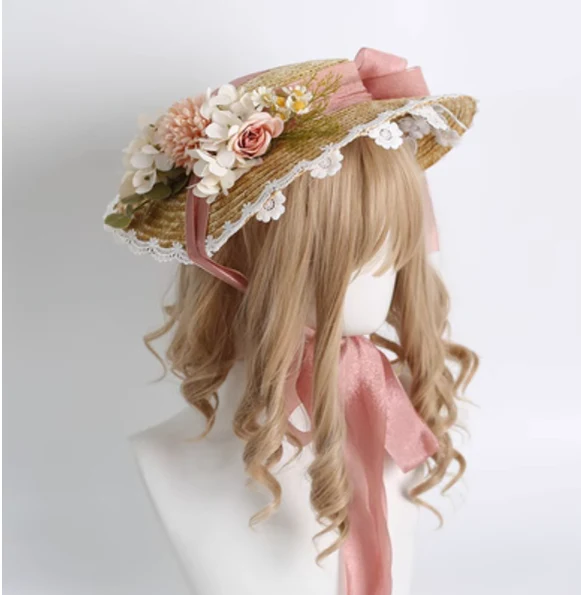 Xiaogui - Elegant Lolita Flower Bow Lace Sunhat - Image 11