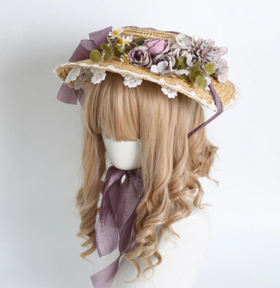 Xiaogui - Elegant Lolita Flower Bow Lace Sunhat - Image 12