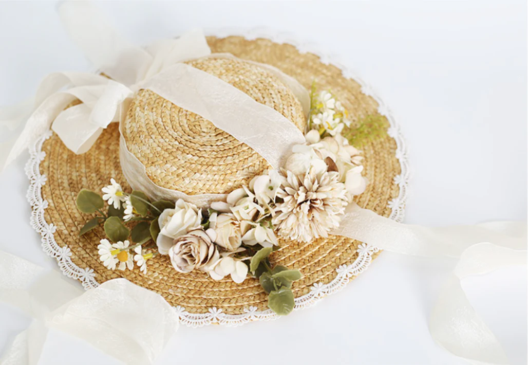 Xiaogui - Elegant Lolita Flower Bow Lace Sunhat - Image 13