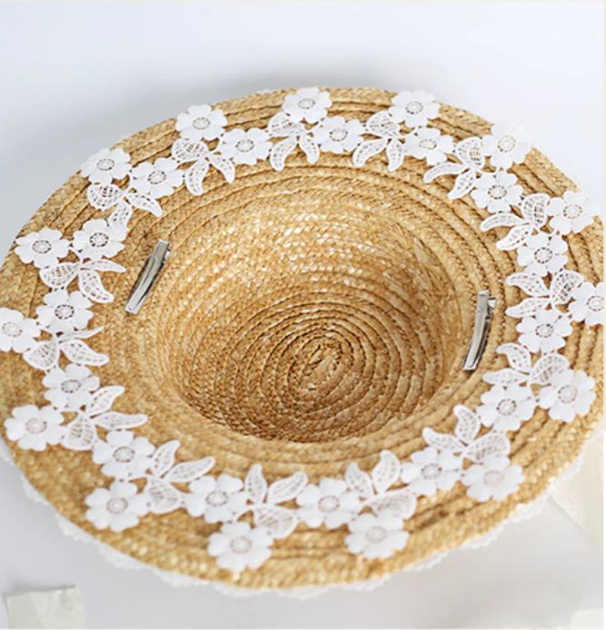 Xiaogui - Elegant Lolita Flower Bow Lace Sunhat - Image 14