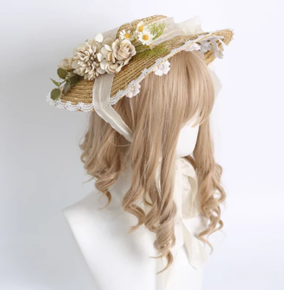 Xiaogui - Elegant Lolita Flower Bow Lace Sunhat - Image 17