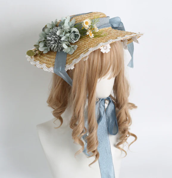 Xiaogui - Elegant Lolita Flower Bow Lace Sunhat - Image 18